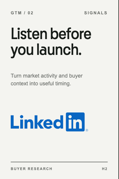 Buyer signals workshop card featuring LinkedIn